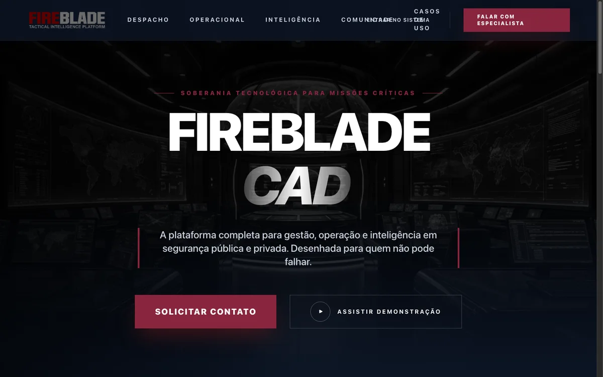 Interface do sistema Fireblade